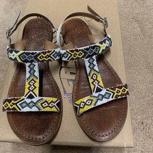 Freebird Juno beaded sandals, size 6